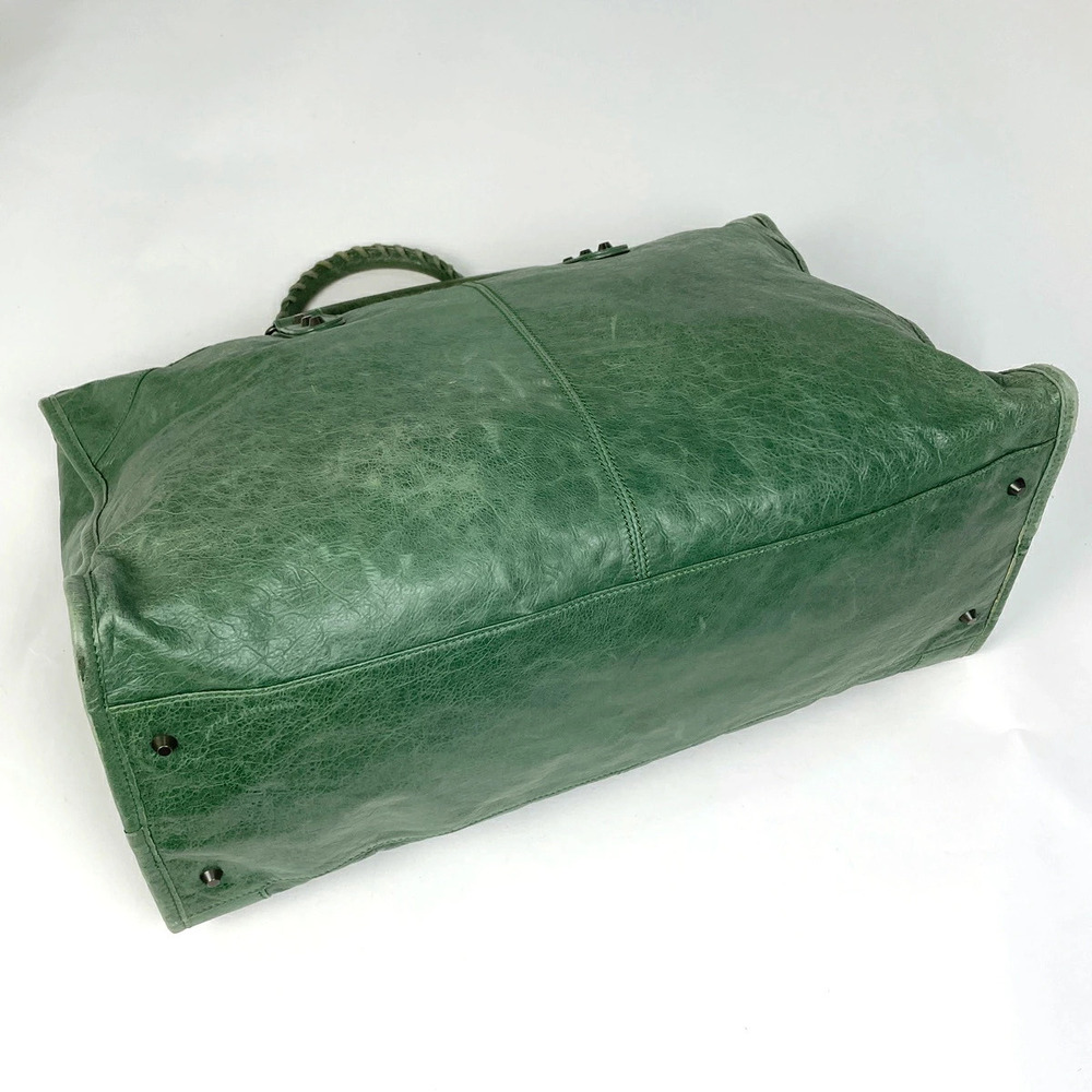 Balenciaga Weekender Leather Handbag The Green Bag Boston